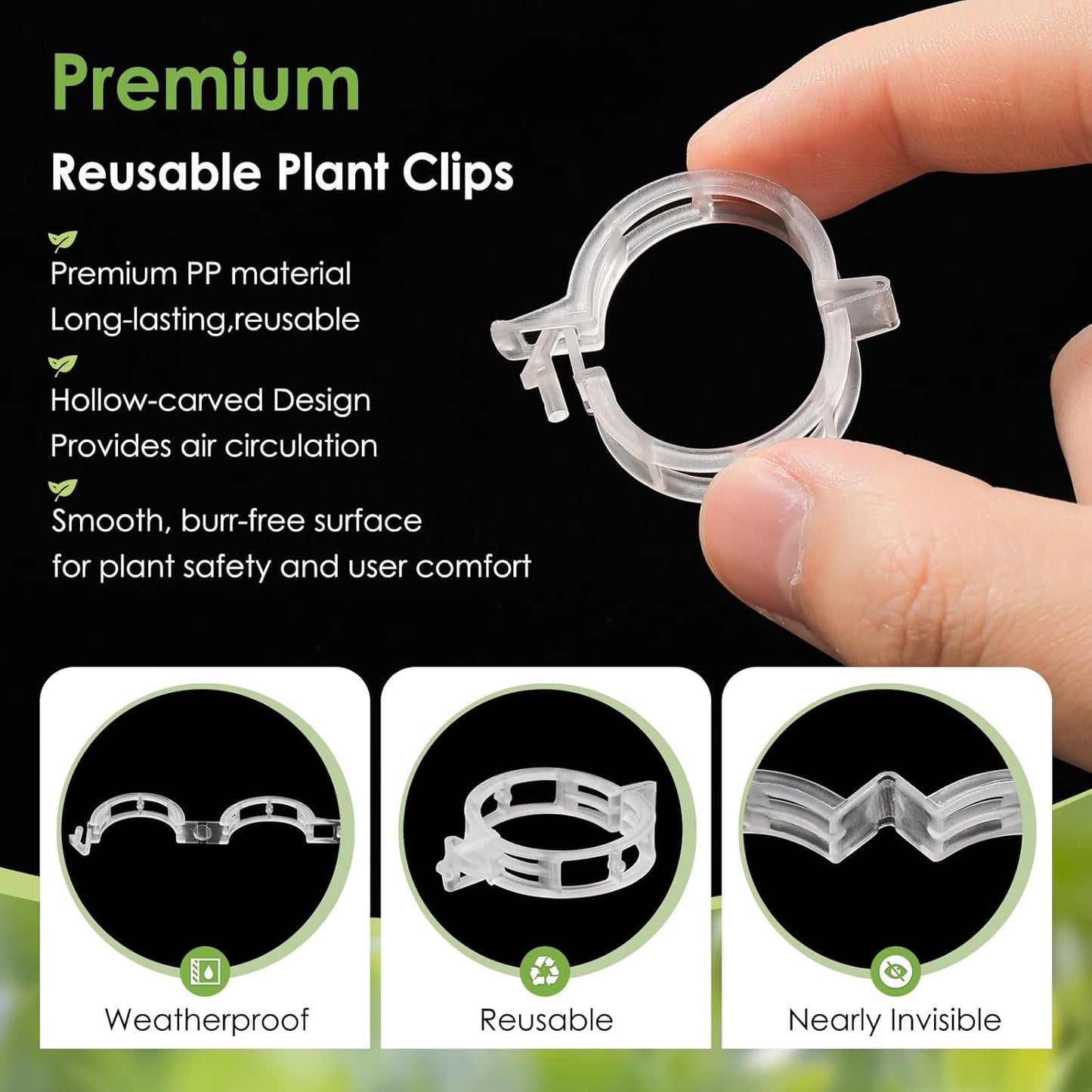 Plant Support Clips | 200 PCS Reusable Tomato Clips for Climbing Plants - Secure Garden Trellis Fixing