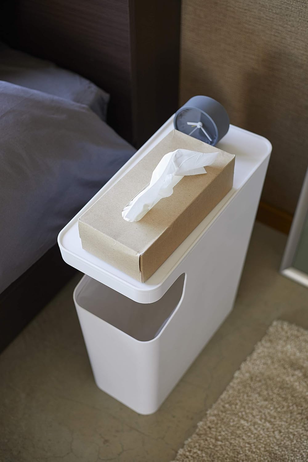YAMAZAKI home Tower Side table and Trash can Black