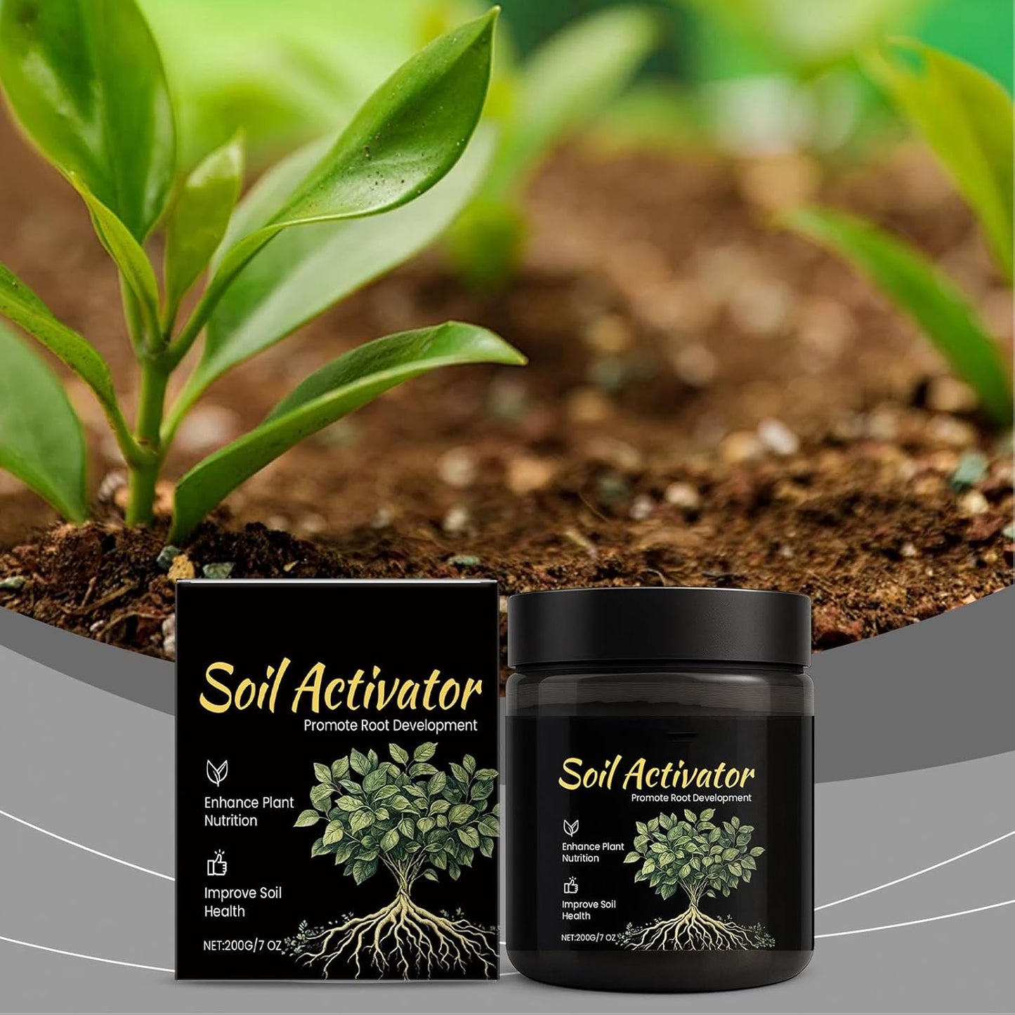 Soil Pro Activator - 7 Fl Oz Water-Soluble Soil Activator for Enhanced Plant Growth | Ideal for Vegetables & All Plants
