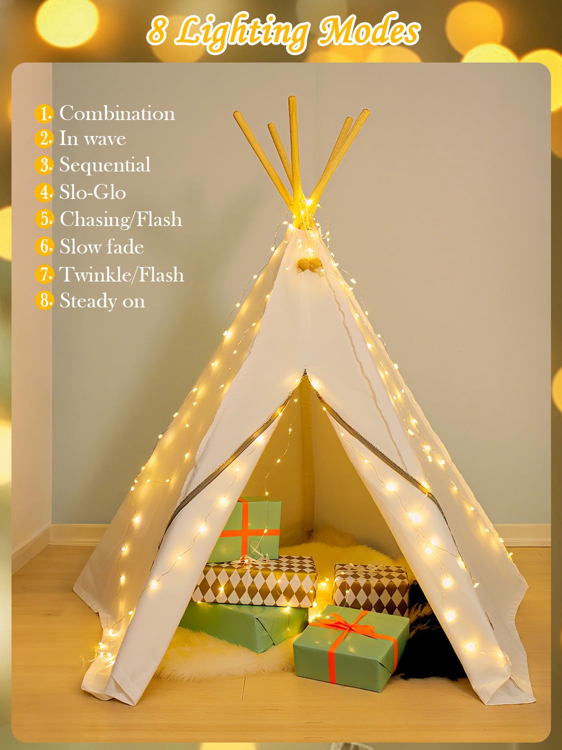 200 LED Fairy Lights Battery Operated Twinkle Lights with Remote - 66ft 8 Modes Timer Dimmable Waterproof String Lights for Bedroom Garden Indoor Outdoor Decor (Warm White)