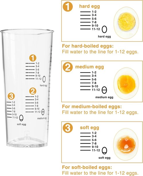 Evoloop Electric Egg Cooker - Rapid 12 Egg Capacity for Soft, Medium, Hard Boiled & Poached Eggs | BPA Free Grey