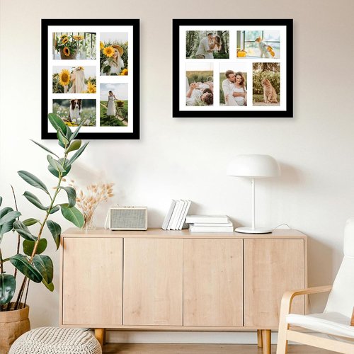 JCJMY 11x14 Picture Frame - Stylish 5-Opening Collage Frame for 4x6 Photos | Lightweight Black Design