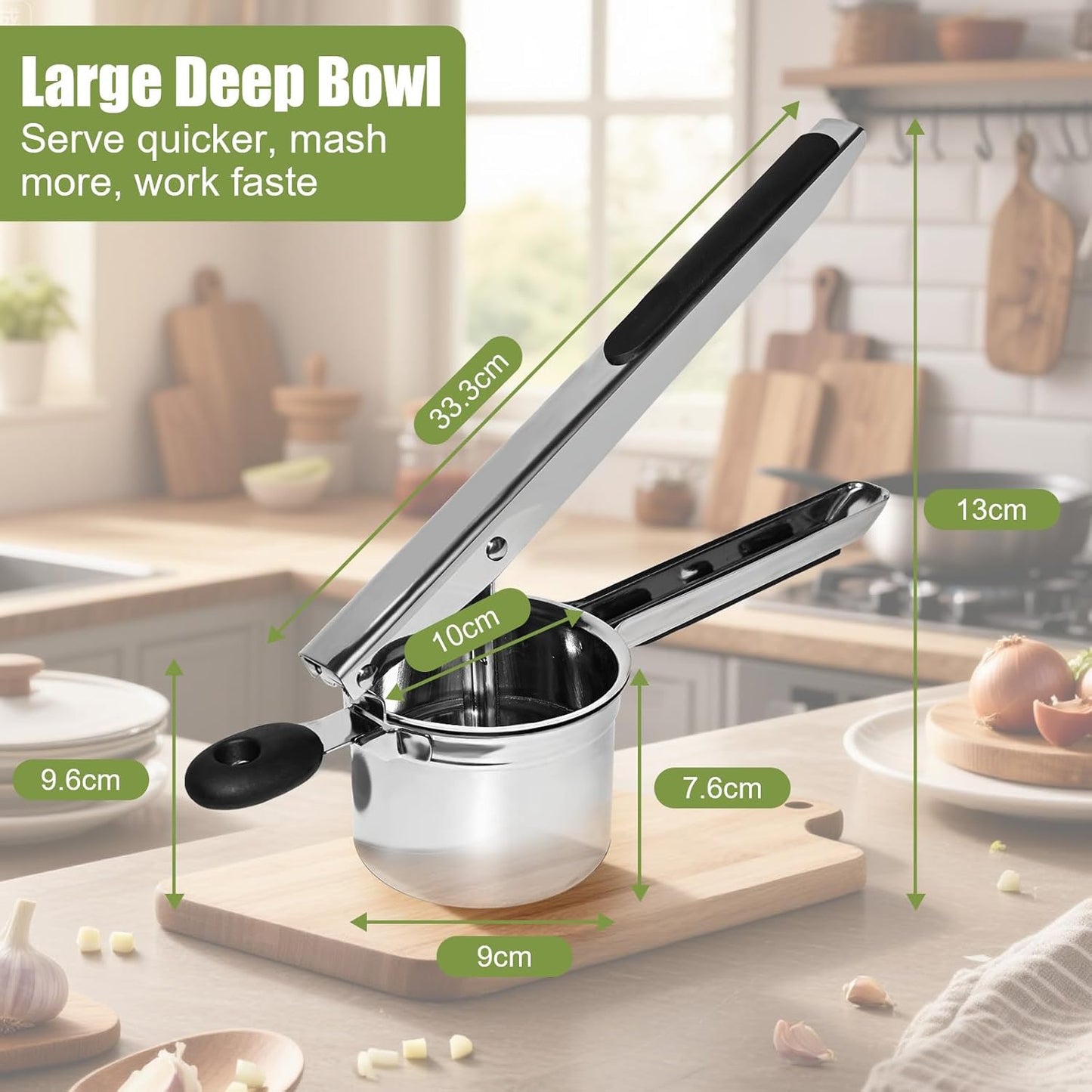 Ricer | Skiennix 15 oz Stainless Steel Potato Ricer - Easy to Clean, Dishwasher Safe for Mashed Potatoes & Baby Food