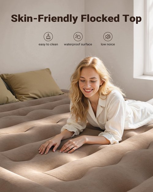 iDOO Air Mattress - Full Size Inflatable Bed with Built-In Pump | Portable & Durable for Camping and Home