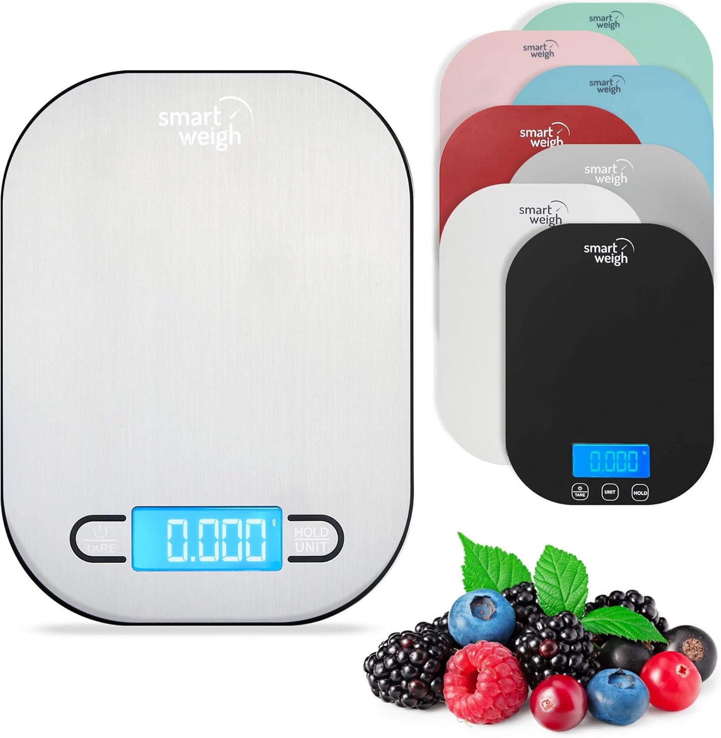 Smart Weigh Stainless Steel Digital Kitchen Scale - Accurate Cooking & Baking Measurements in Grams and Ounces