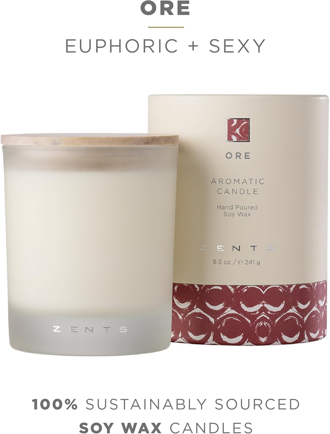 Zents Scented Soy Wax Candle (Earth - Sandalwood & Fir Needle), Large Jar Single Wick, Uplifting Home Decor Accent, 8.5 oz