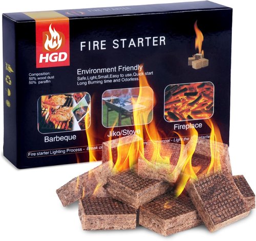 HGD Fire Starter - Mini Natural Fire Starters for Campfires & BBQ Grills | Water Resistant Sticks