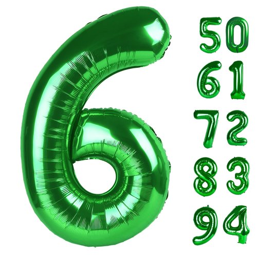 Green 6 Balloon, Number Balloons 40 Inch, 6th Balloons for Decorations, Green Party Supplies 6 Balloon, Number 6 Balloon, St. Patrick's Day Decorations