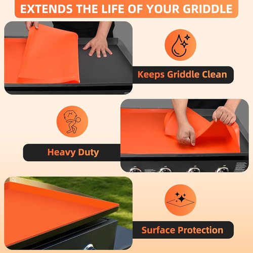 Blackstone 36" Silicone Griddle Mat - Heavy Duty Food Grade BBQ Cover for Rust, Grease & Dirt Protection