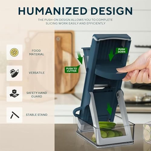 Eletronova Mandoline Slicer - Versatile Kitchen Vegetable Cutter | Grey, White & Green, Blue Options