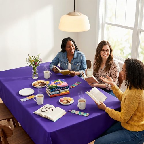 Heneger 8 Pack Purple Tablecloth 60 x 102 Inch for 6 Foot Rectangle Tables, Wrinkle Resistant Purple Rectangular Table Cloth Washable Polyester Fabric for Holiday Buffet Wedding Party Banquet