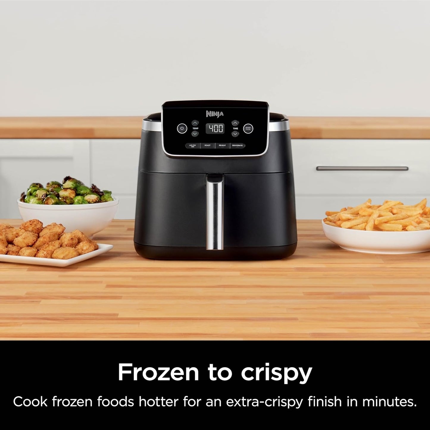 Ninja Air Fryer - 5 QT Capacity | 4-in-1 Pro Air Fry, Roast, Reheat, Dehydrate | 400°F Max Temp | Grey