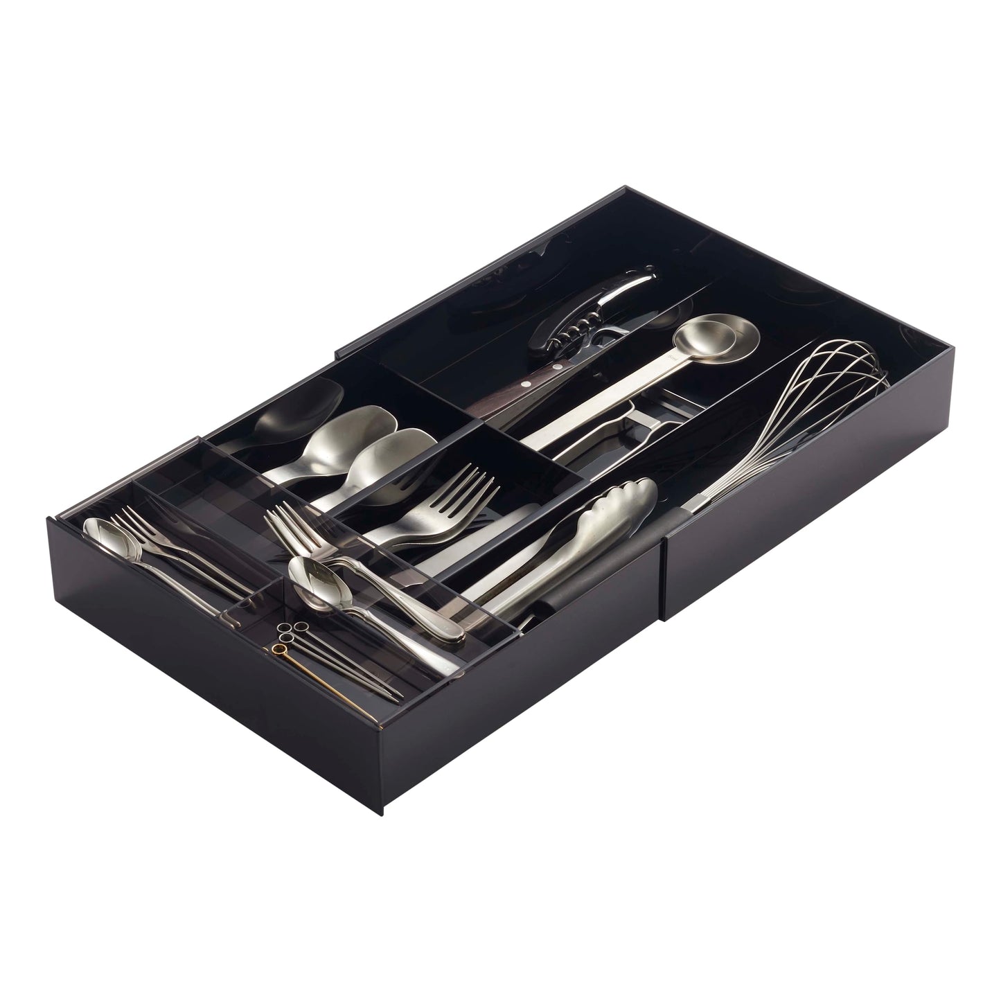 Yamazaki Home Tower Cutlery Drawer Organizer - Kitchen Silverware Utensil Storage Tray - Expandable Ii - Abs Plastic