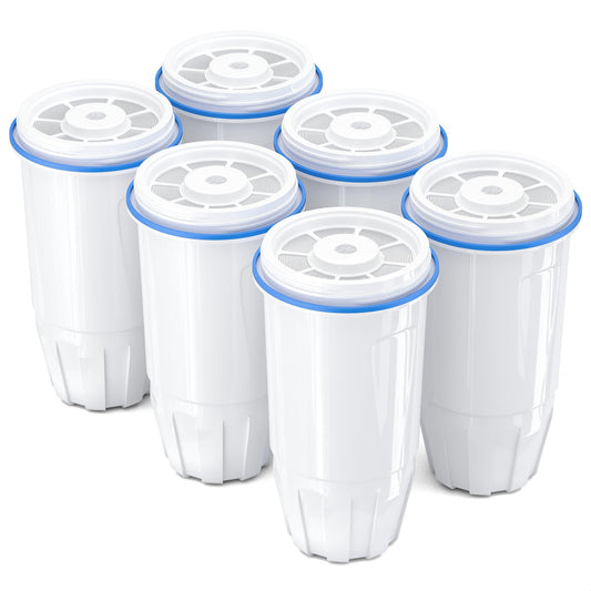 Upgraded Water Filter Replacement Fit for Zero Pitcher and Dispenser ZR-001 ZR-004 ZP-006 ZR-017, Six-Stage Filter System, Effectively Reducing Lead, Chromium, and Contaminants, 6 Packs, By BOGDA