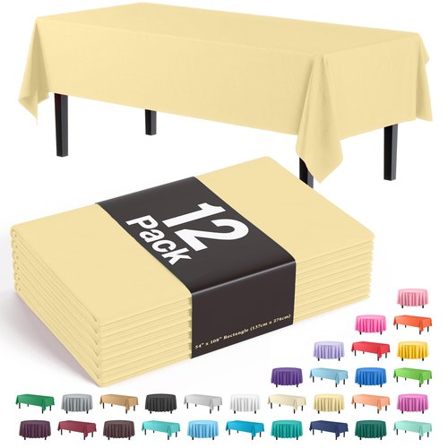 Exquisite *Premium* Light Yellow Table Cover 12 Pack