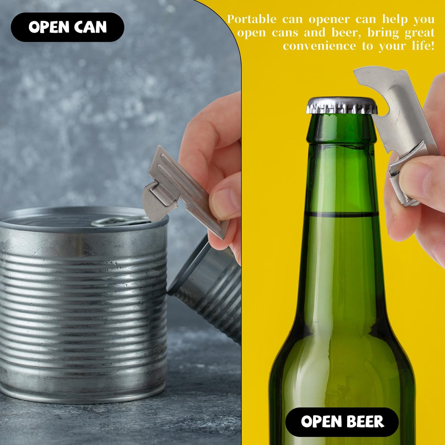 Tucnoeu 12pcs Can Opener,P-57 and P-51 Can Openers with Key Rings,Stainless Steel Camping Opener,Portable Army Survival for Traveling