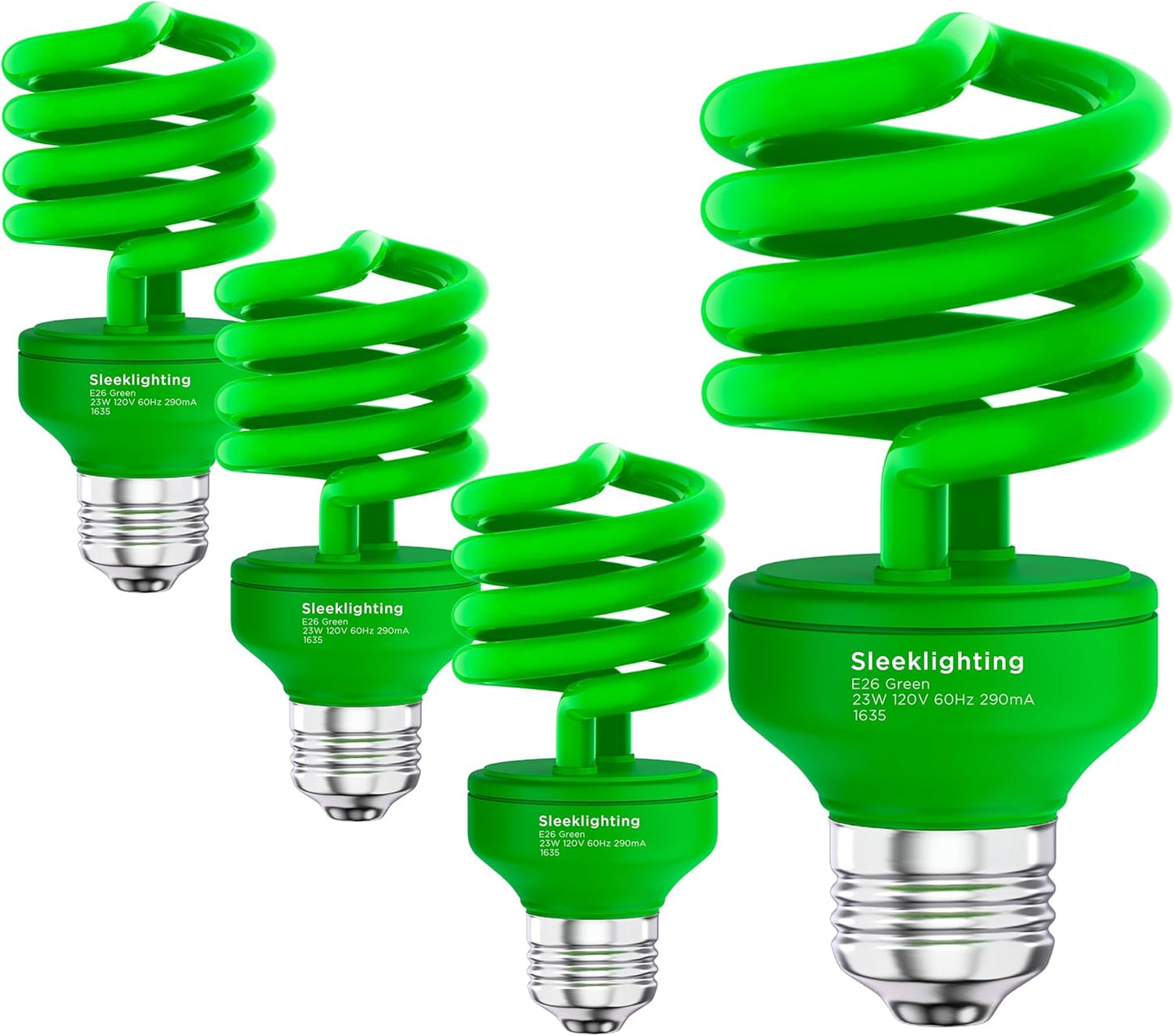 23W T2 Orange Spiral CFL Light Bulbs - Energy Saver, E26 Base, UL Approved (4-Pack)