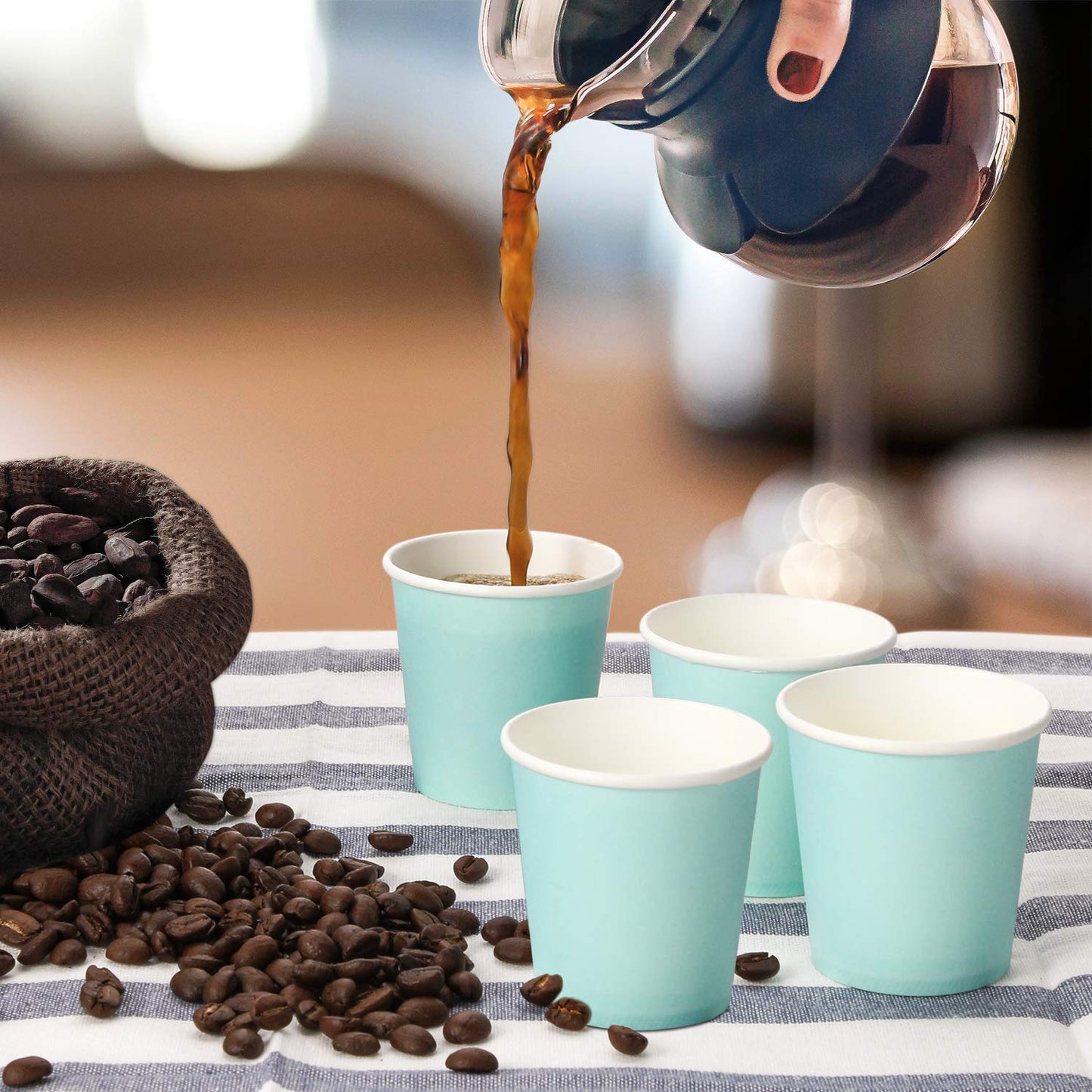 AOZITA [700 Pack] 3 oz Paper Cups, Sky Blue Mouthwash Cups, Disposable Bathroom Cups, Espresso Cups, Paper Cups for Party, Picnic, BBQ, Travel, and Event