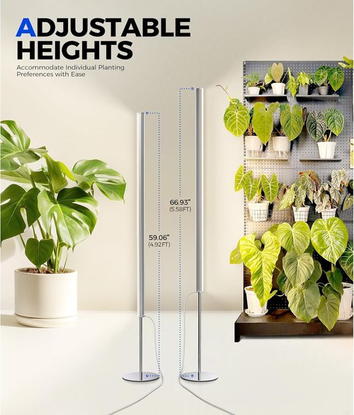 Barrina T1S Grow Light - 65W Full Spectrum Indoor Plant Light with Timer & Adjustable Height (5FT-5.6FT)