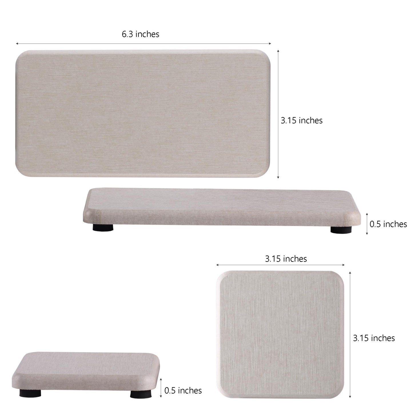 NiuYichee Set of 4 Water Absorbent Diatomite Coasters, Diatomaceous Earth Kitchen Soap Dish, Bathroom Trays, Water Absorbing Stone Used for Hand Soaps & Plants & Toiletries in The Modern Home