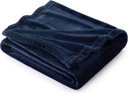 Bedsure GentleSoft Fleece Blanket - Twin Size Navy Blue, 300GSM Plush & Cozy, Perfect for Bed & Travel, 60x80 Inches