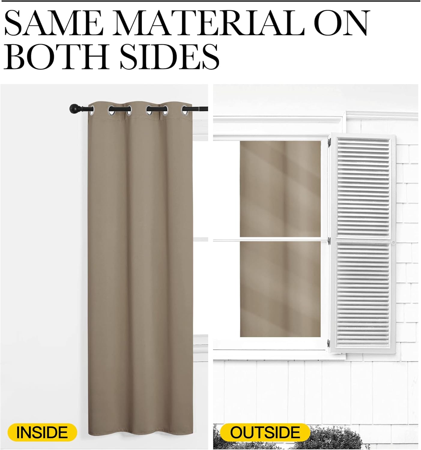 NICETOWN Taupe Room Darkening Curtains - Thermal Insulated Grommet Drapes, 42" x 78" | Set of 2