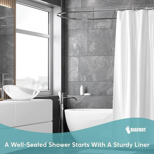BigFoot Shower Curtain Liner - Premium Odor-Free PEVA with Rustproof Grommets & Magnetic Weights | 72 x 84 Inches, White