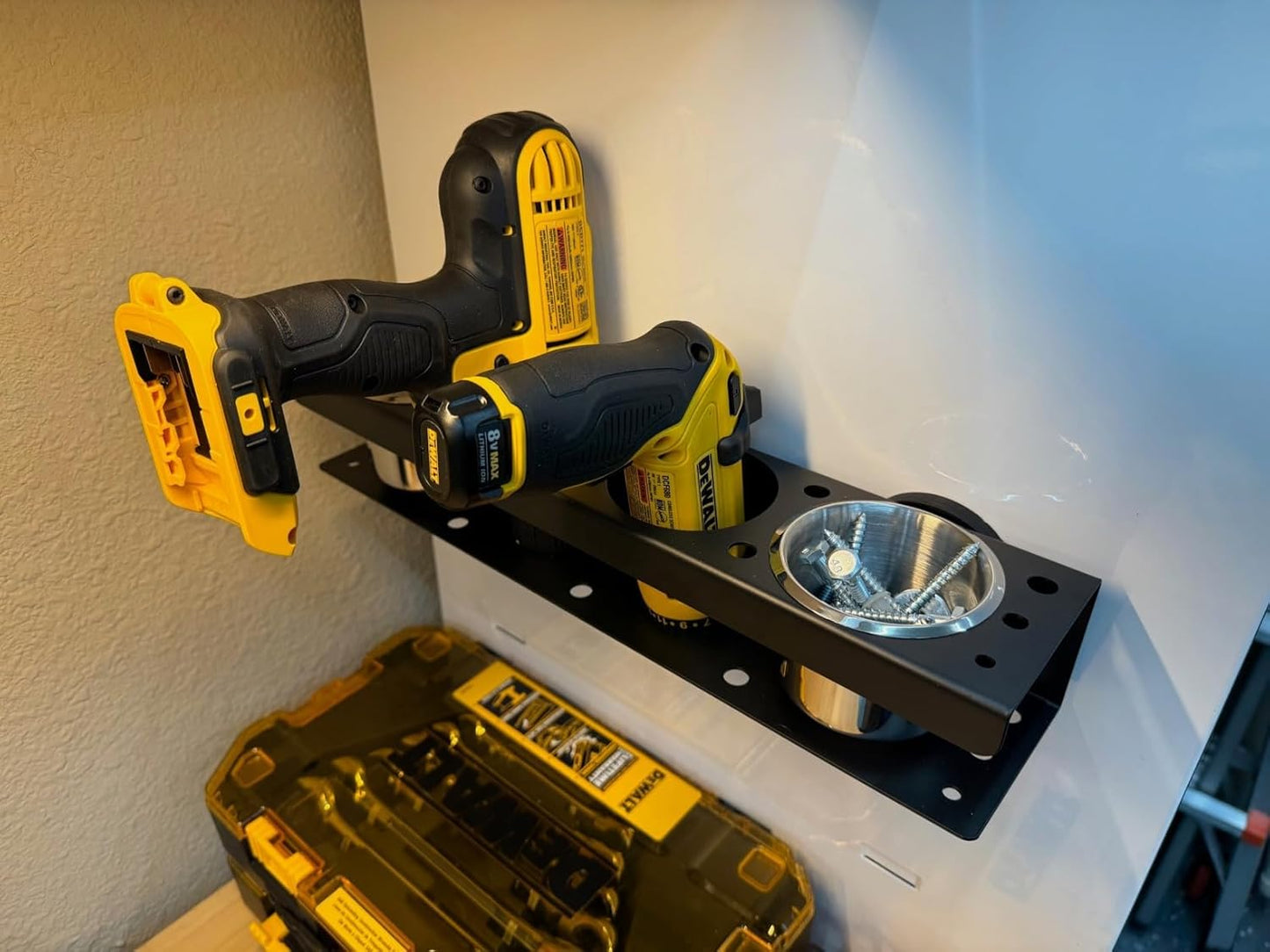 ULIBERMAGNET Power Tool Organizer Rack - Heavy-Duty Magnetic Spray Bottle Holder | Wall-Mounted Metal Storage for Garage & Workshop