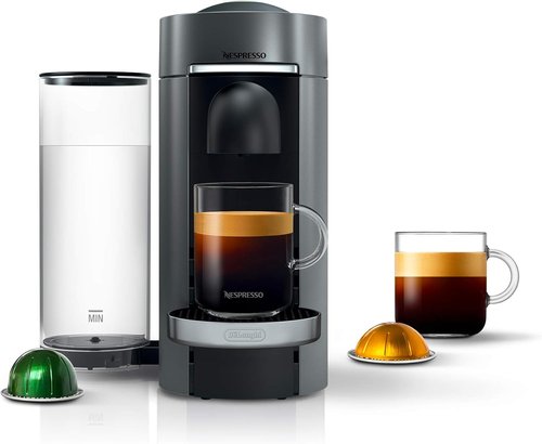 De'Longhi Nespresso Vertuo Plus Coffee & Espresso Maker - Titan Finish, Versatile Brewing Options