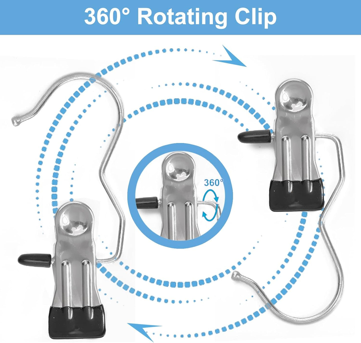 Skiennix 24 Pack Multi-Function Hanger Clips - Versatile Laundry & Closet Hooks for Clothes, Socks, Hats, and More