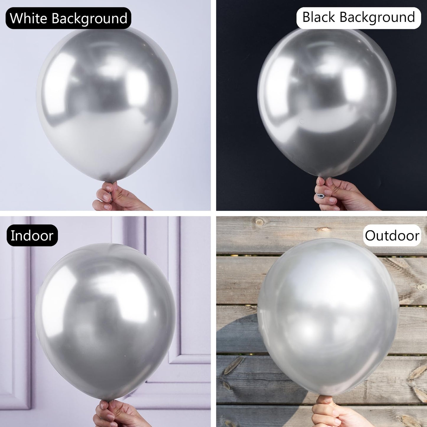 PartyWoo Silver Balloons 100pcs 12 Inch Silver Latex Helium Balloons for Birthday Wedding Anniversary Graduation Bachelorette Engagement Bridal Shower Retirement Party Decorations Silver-G102