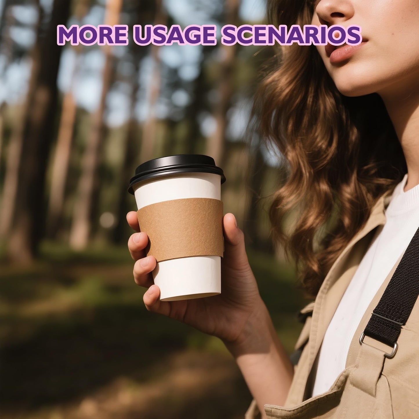 PACKINNO 12 oz 100 Pack Disposable Coffee Cups with Lids and Sleeves, Coffee Paper Cups with Lids, To Go Beverage Drinking Cup for Coffee, Tea