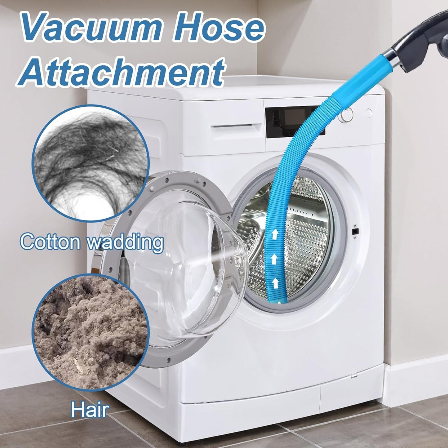 Upgraded Dryer Lint Vent Cleaner Kit - Flexible Vacuum Hose Attachment for Effective Lint Removal | Universal Deep Cleaning Brush for Clogged Ducts