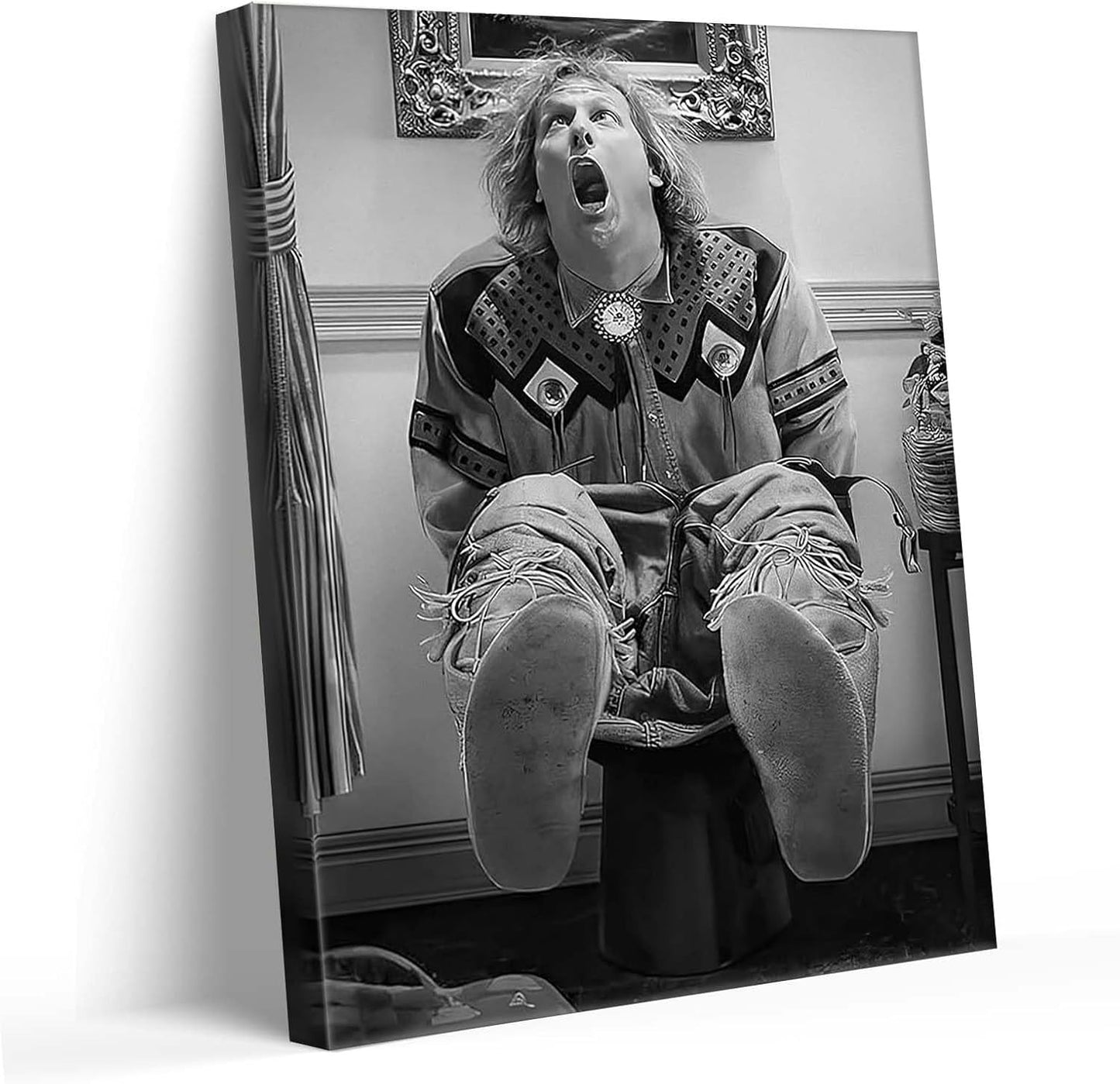 VYPEROCK Funny Framed Canvas Wall Art - Humorous Comedy Poster for Bathroom | 16"x20" Modern Decor
