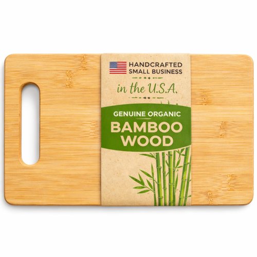 Handcrafted Bamboo Cutting Board – Genuine U.S.A. Made, Multiple Sizes – Premium Bamboo Wood, Perfect for Kitchen Prep or Personalized Engraved Gifts (Small)
