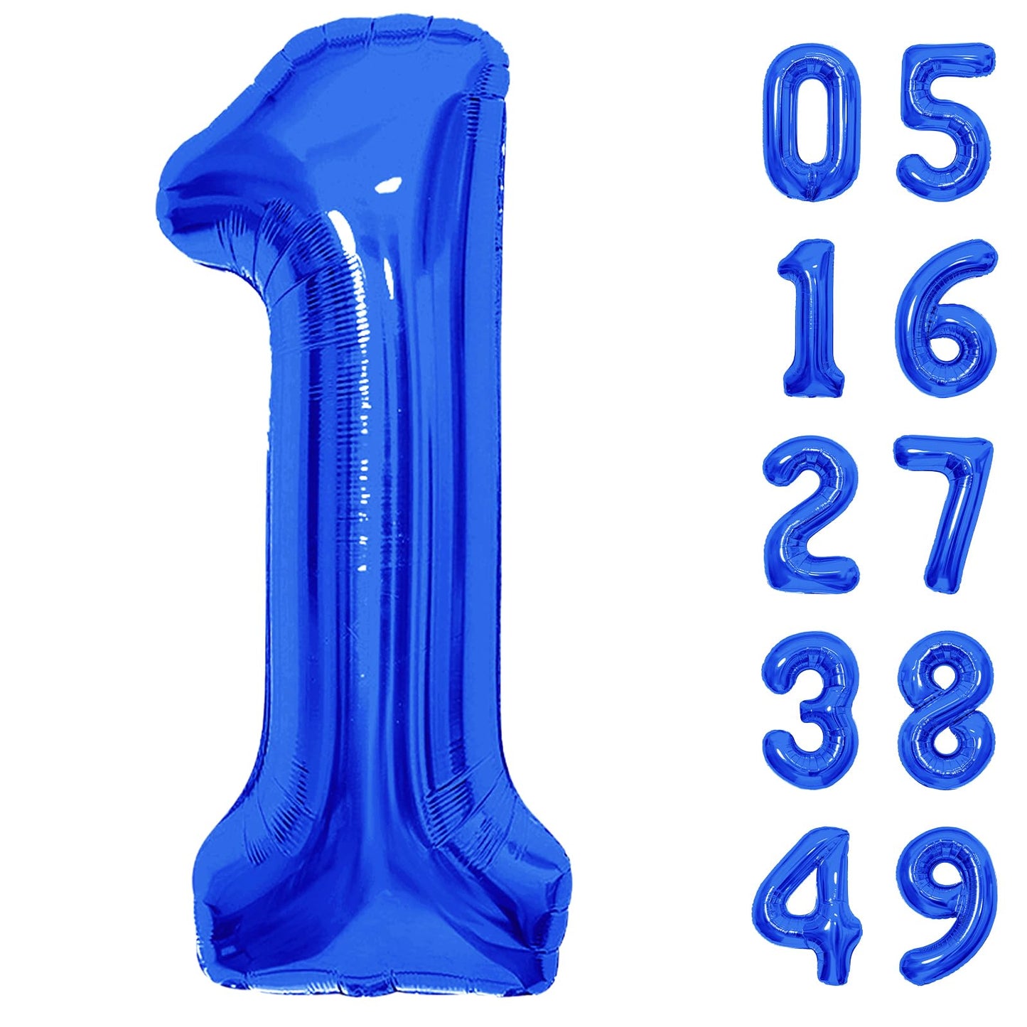 Number Balloons Navy Blue Balloons - Giant Number 10 Balloon, 10 20 30 40 50 Numbers Balloon Birthday Decorations, Blue Party Supplies for Boy Men