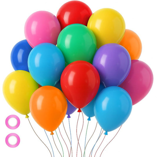 Voircoloria 105pcs Colorful Balloons 12inch Rainbow Latex Balloons for Boys Girls Birthday Baby Shower Gender Reveal Wedding Decorations