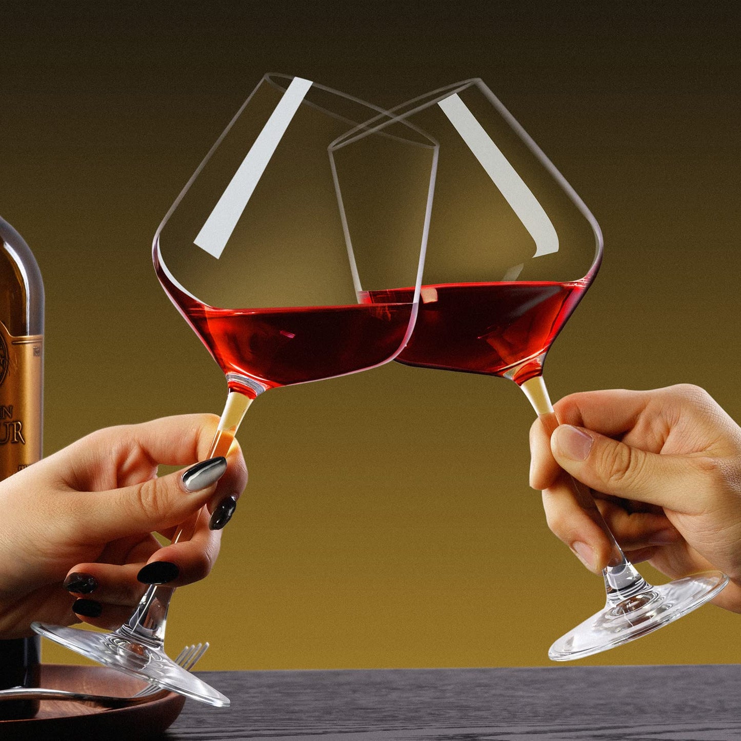PARACITY Wine Glasses, christmas gift, Clear Glass, Long Stem Wine Glass for Red and White Wine - 10 OZ (Set of 2) (2, 16, Fluid Ounces)