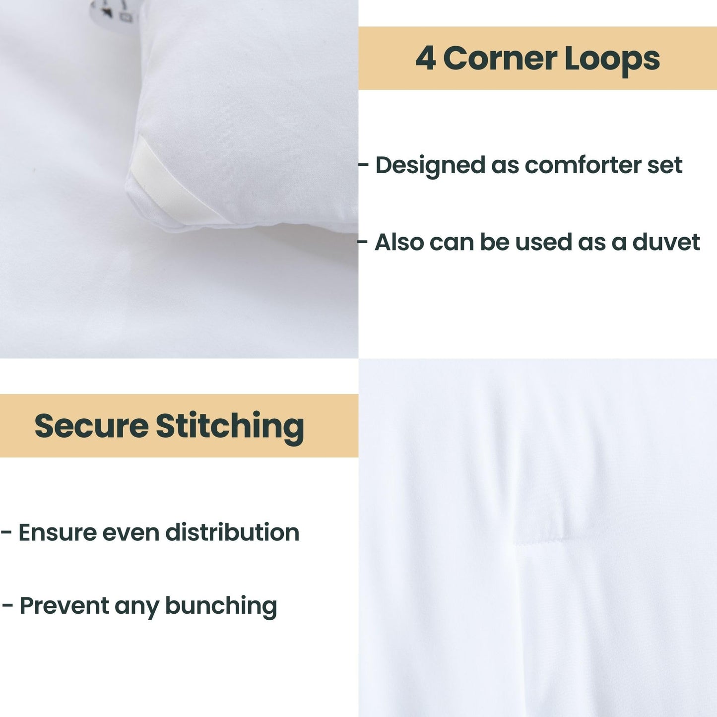 Paxrac Classic Pure White Comforter Queen Size, 3 Pieces Boho Comforter Set, Lightweight Solid Bedding Set, All Seasons Soft Breathable Queen Comforter Set (90x90In Comforter & 2 Pillowcases)