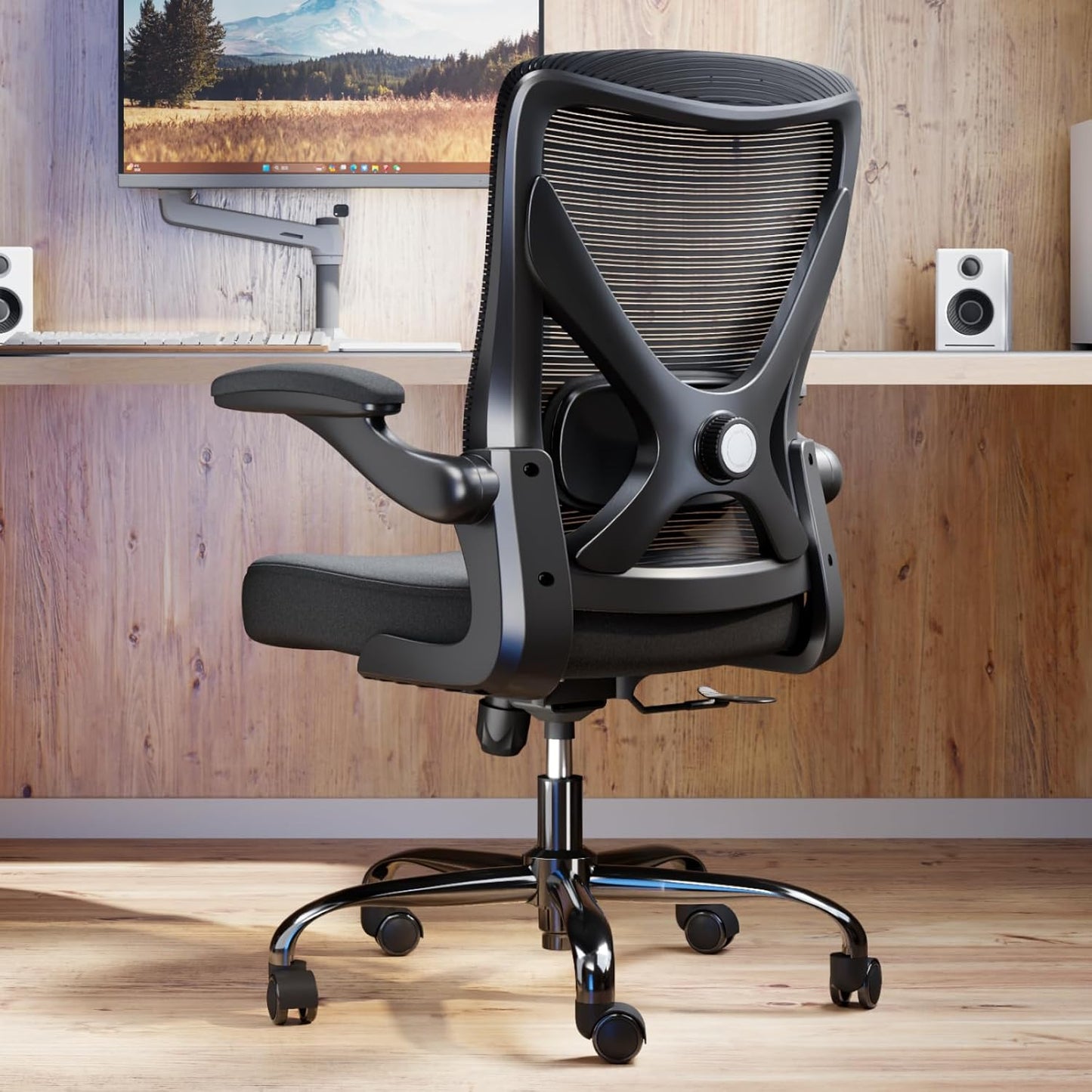 Skiennix Ergonomic Office Chair - Adjustable Lumbar Support for Home, Gaming & Work | Comfortable Black Design