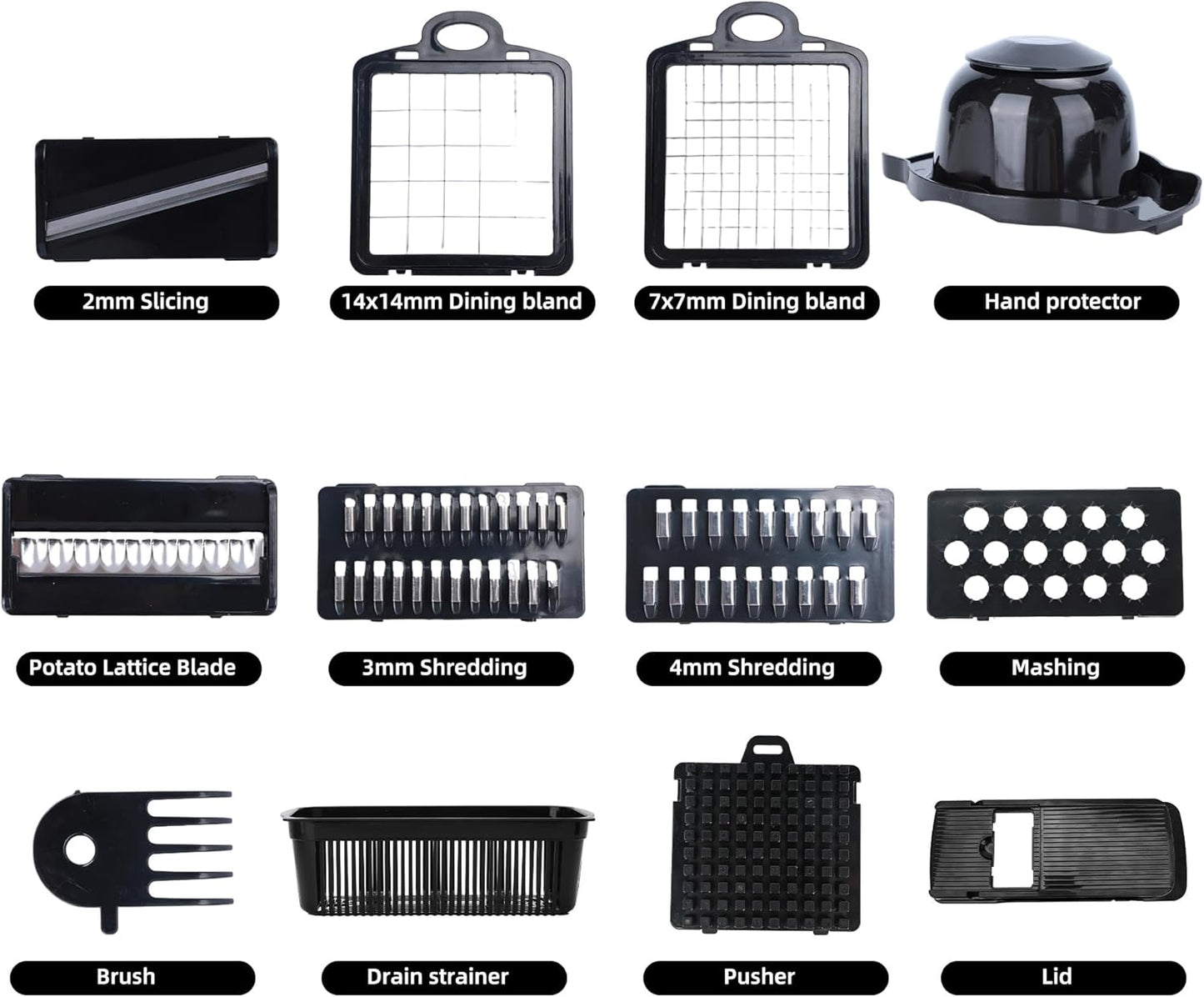 Skiennix Vegetable Chopper 14-in-1 - Multifunctional Stainless Steel Onion Dicer & Mandoline Slicer