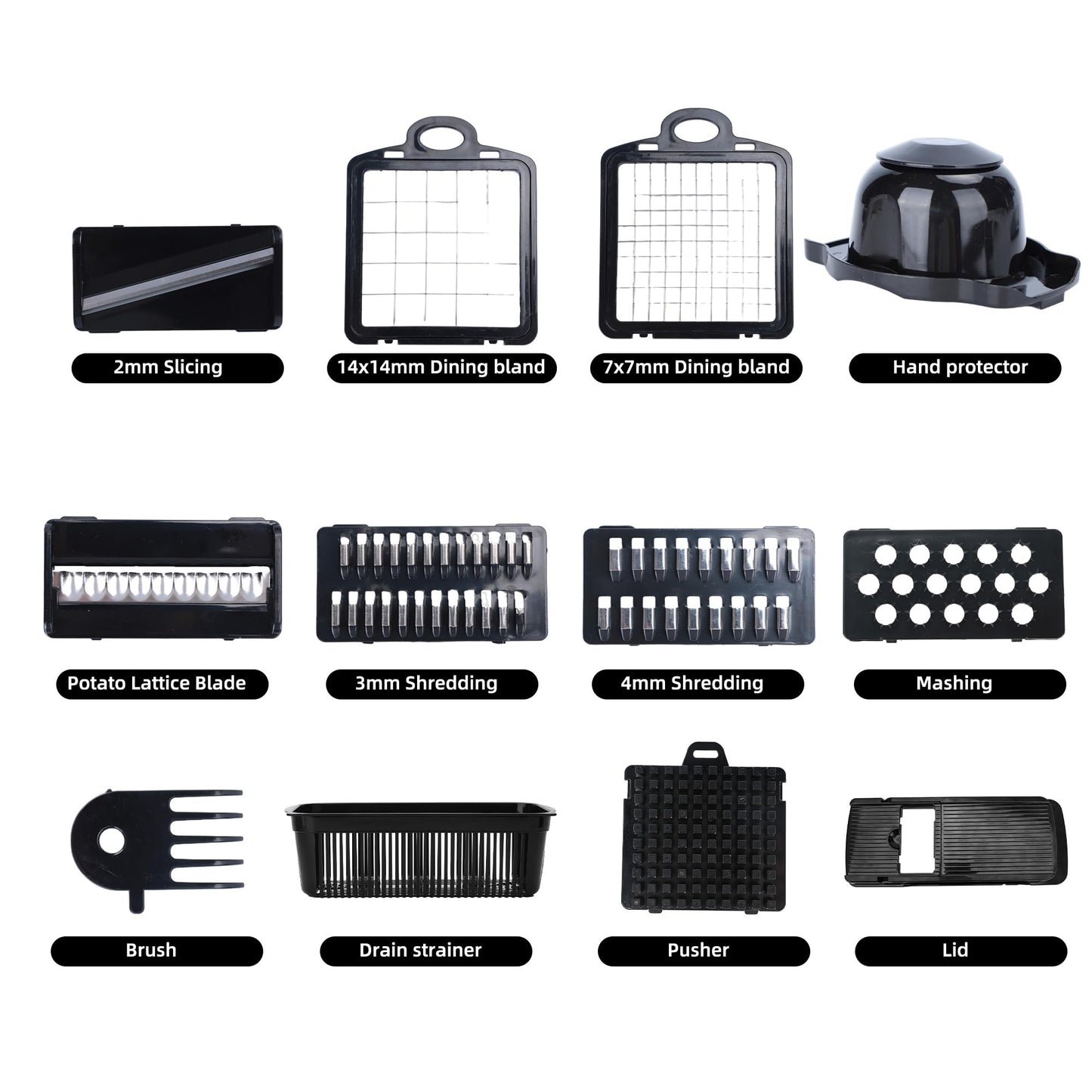 Vegetable Chopper 14 in 1 with Stainless Steel Blades – Multifunctional Onion Chopper, Mandoline Slicer, Food Dicer, Kitchen Cutter Set and must have Kitchen appliances and tools