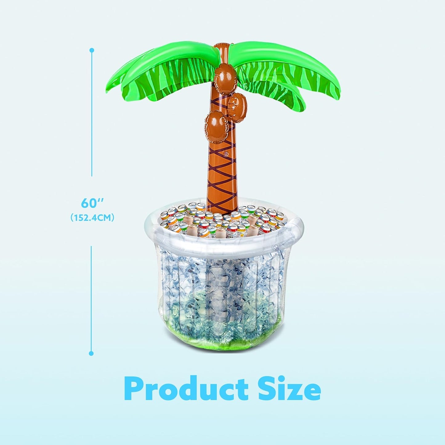 JOYIN 60" Inflatable Palm Tree Cooler - Tropical Beach Party Decor & Summer Drink Chiller