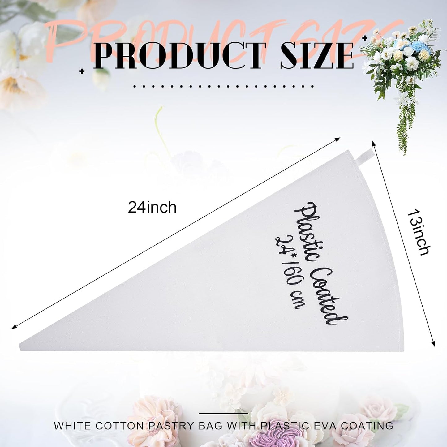 Nuogo 24-Inch Reusable Piping Pastry Bags - Large Canvas for Cake Decorating & Icing