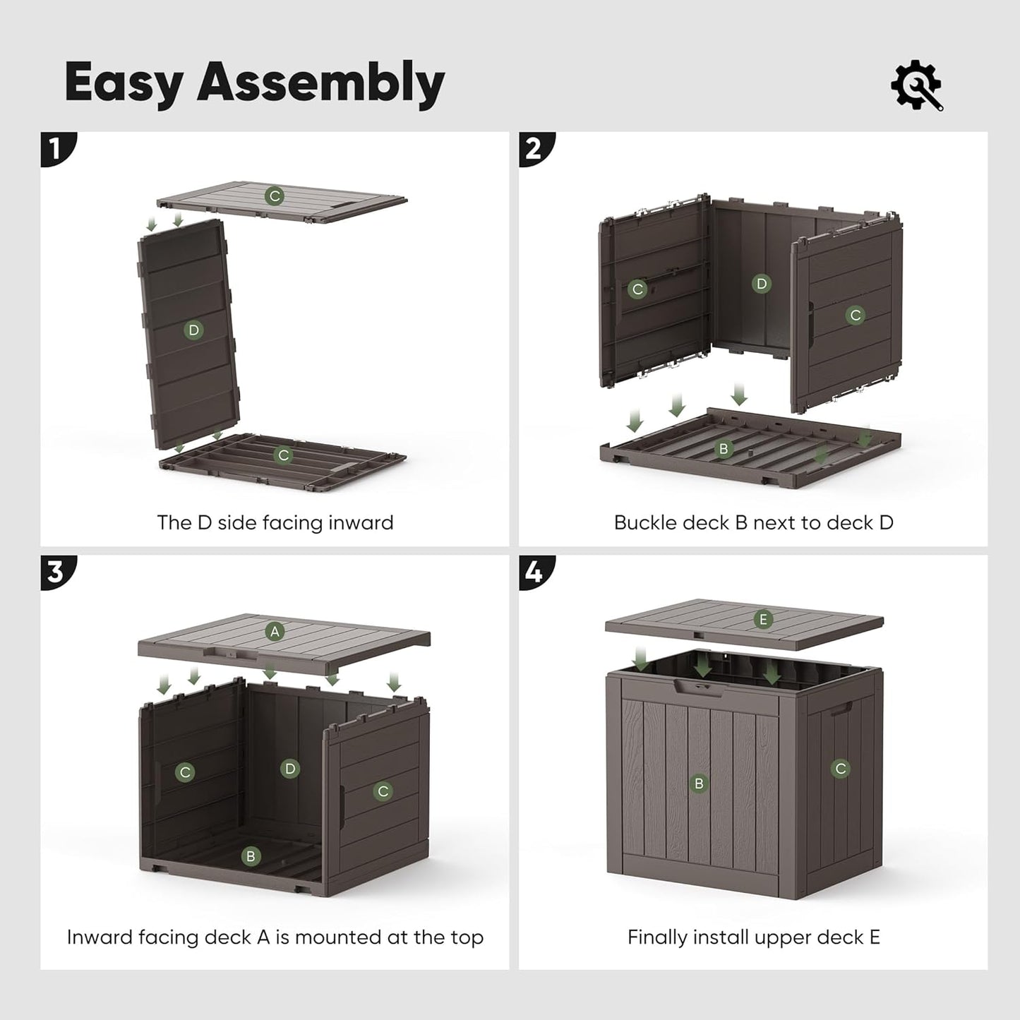 NEWBULIG 31 Gallon Deck Box - Weatherproof Resin Outdoor Storage for Secure Package Deliveries & Garden Use