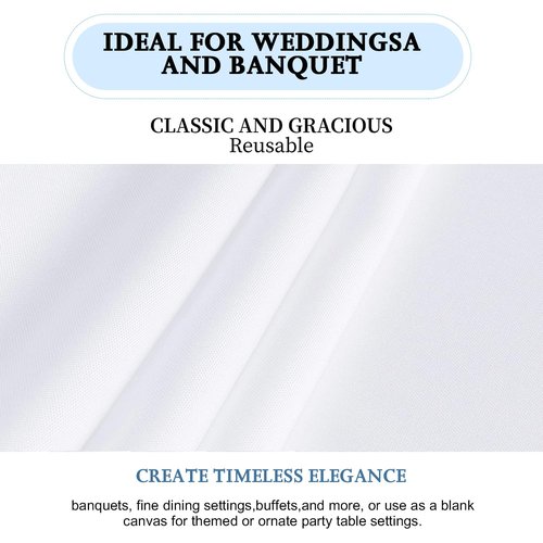 FINDYOU 10 Pack White Table Cloth Rectangle Table 60 x 102 Inch Tablecloths for 6 Foot Rectangle Tables. Stain and Winkle Resistant Polyester Washable White TableCloths for Parties Wedding Dining
