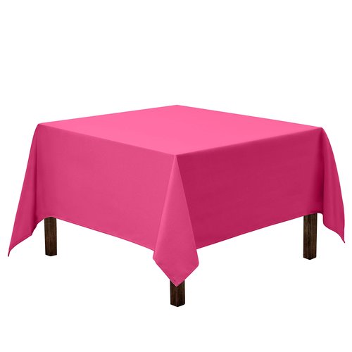Gee Di Moda Square Tablecloth - 70 x 70 Inch Fuchsia Table Cloth for Medium Square or Round Tables - Heavy Duty Washable Fabric - for Buffet Table, Holiday Party, Dinner, Wedding & Baby Shower