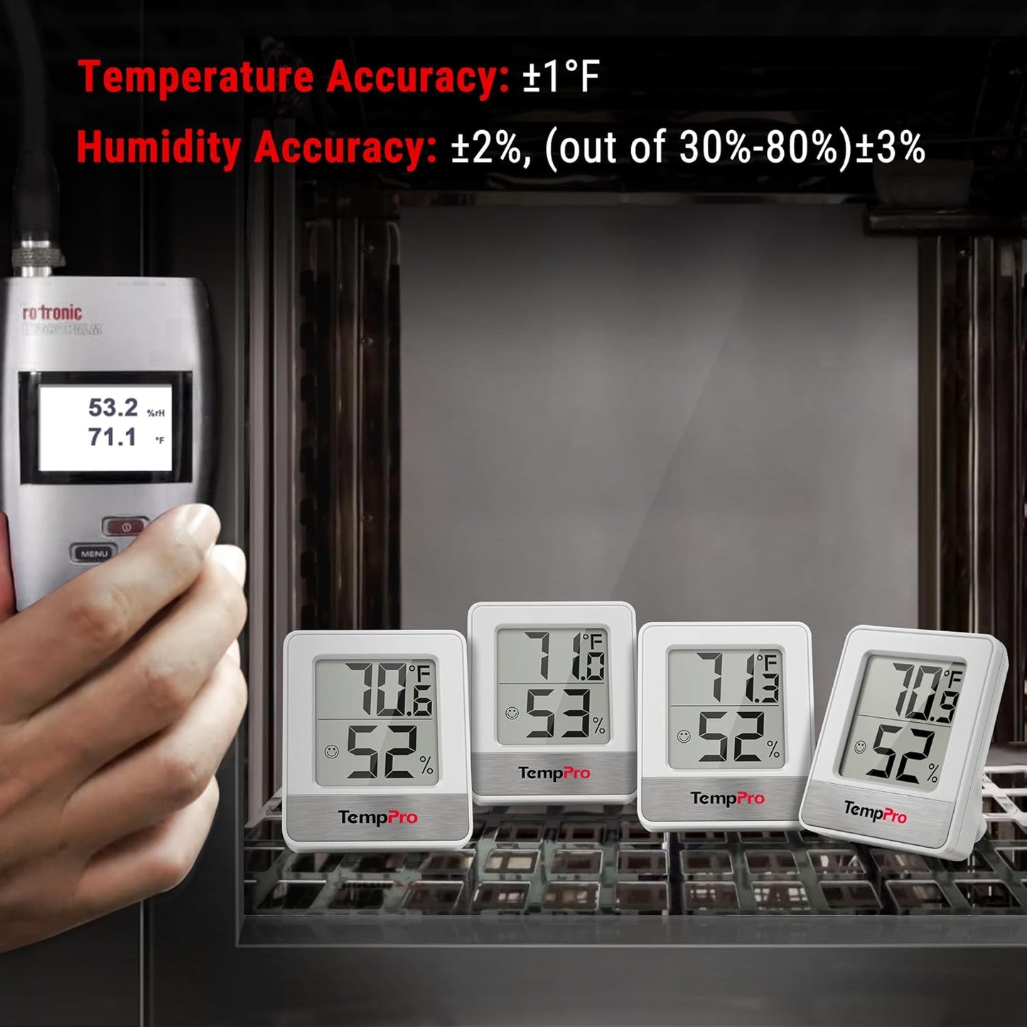 TempPro TP49 Digital Hygrometer - Indoor Thermometer & Humidity Monitor | Compact Design for Home Use