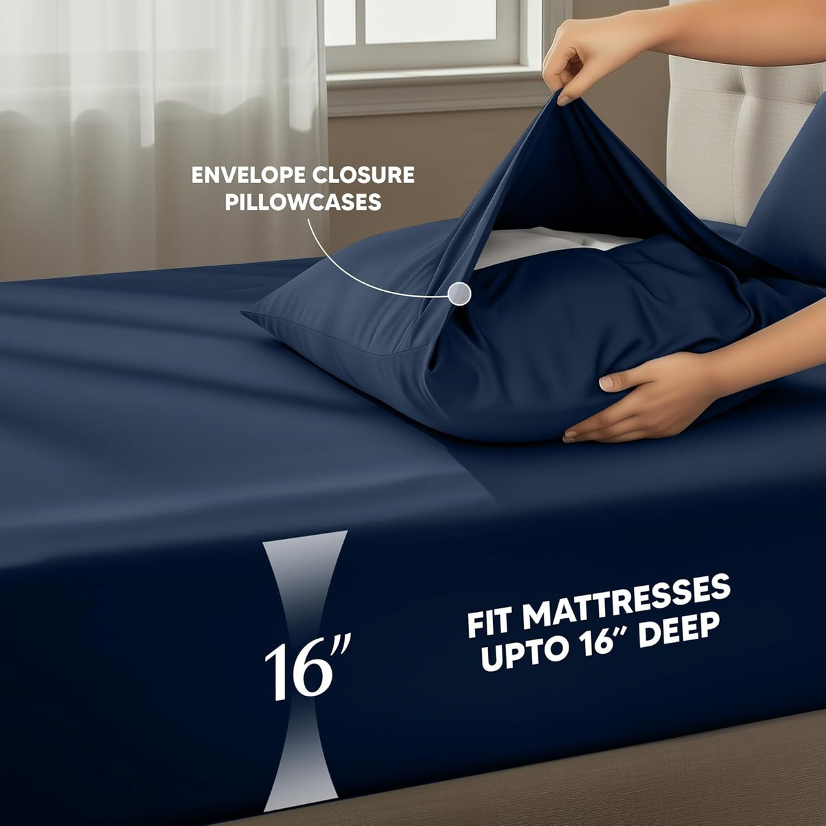 Utopia Bedding Twin XL Sheet Set - Soft Microfiber 3-Piece Bed Sheets | Oeko-Tex Certified, Navy Blue
