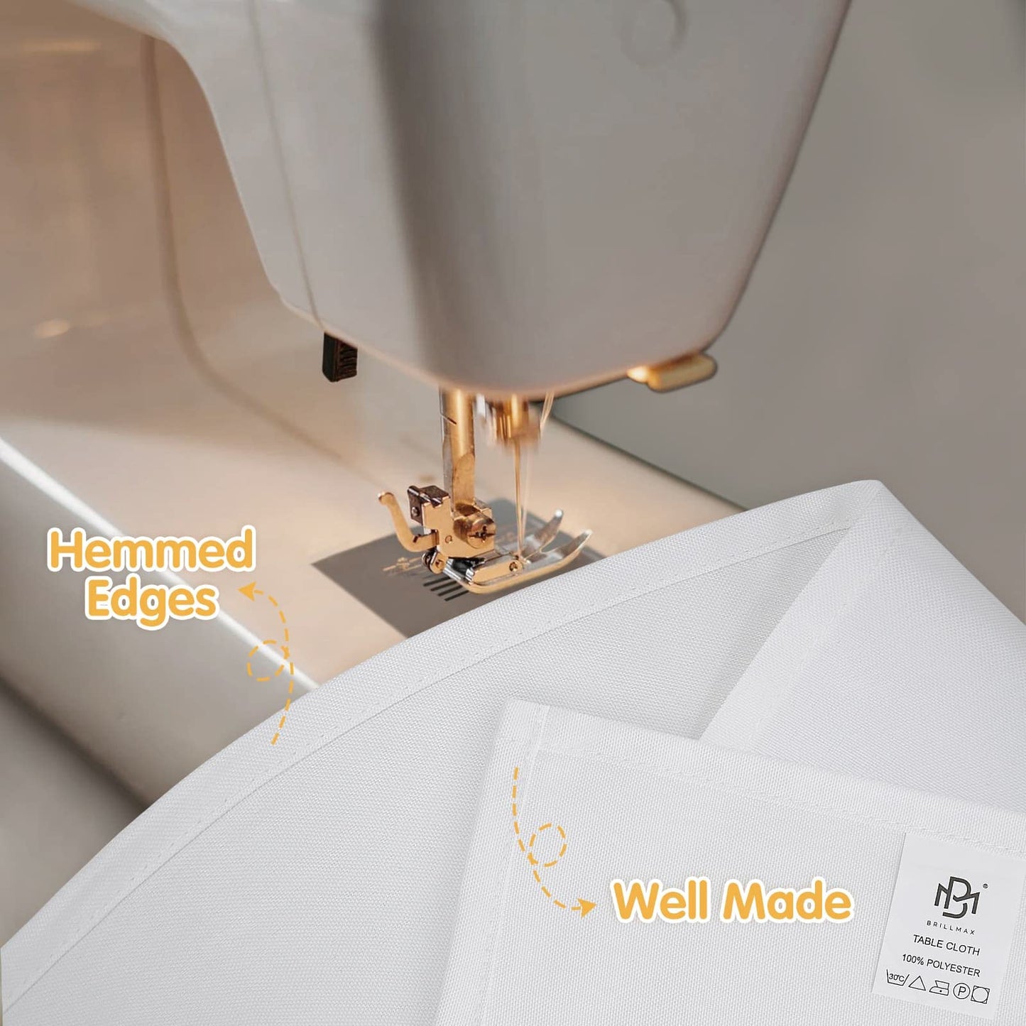 BRILLMAX 6 Pack White Tablecloths 90 x 156 Inch for 8ft Rectangle Tables - 150 GSM Polyester Fabric, Floor Length Drop, Water, Stain & Wrinkle Resistant Cloth Cover for Wedding Reception Banquet